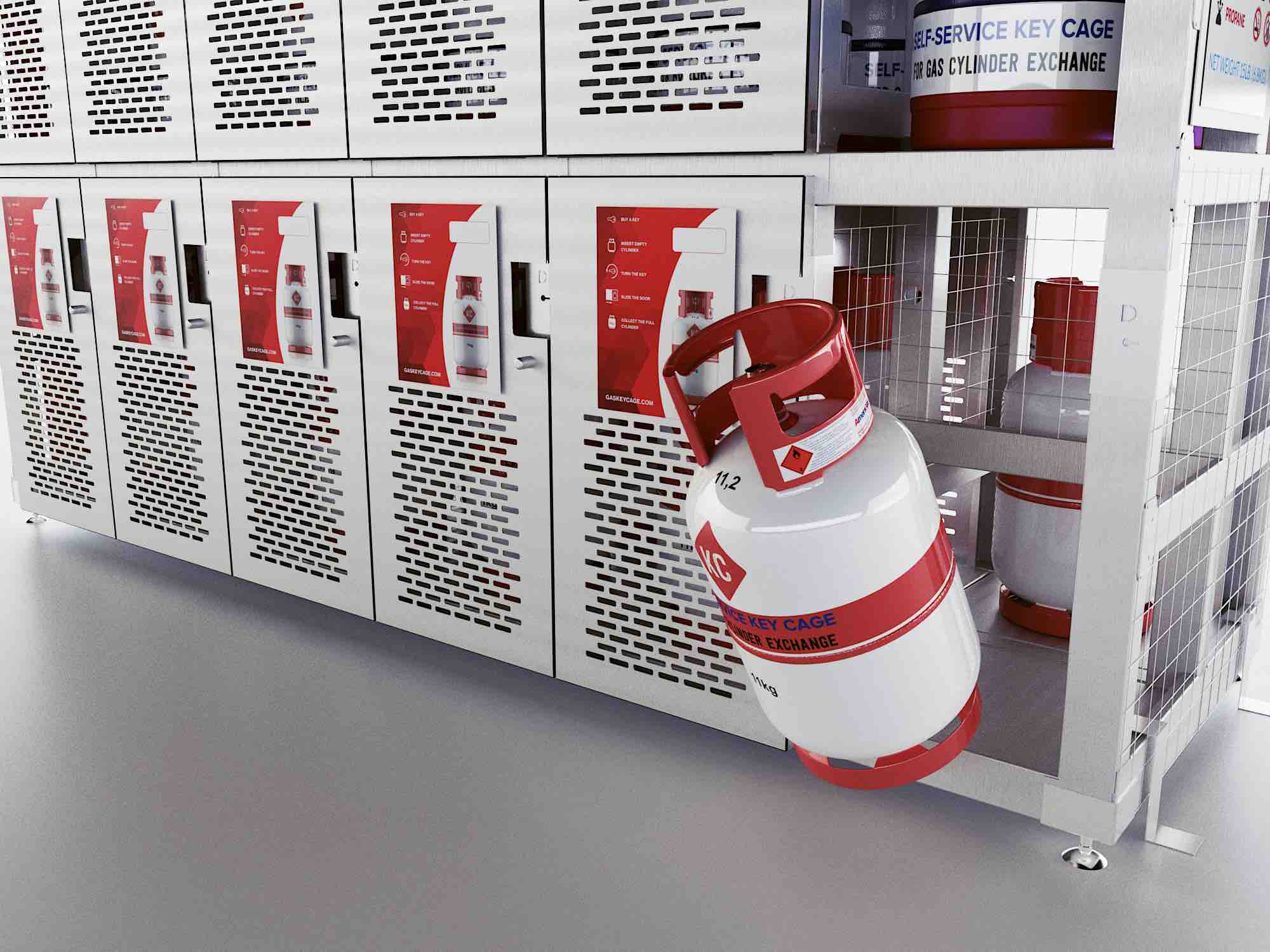 Key Cage How it works Unassisted Gas Cylinder Exchange
