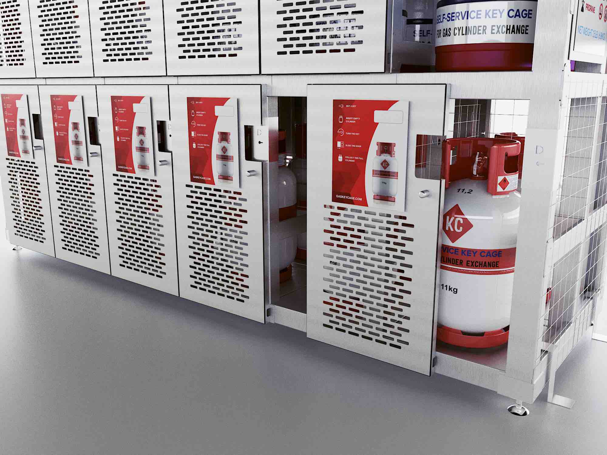 Key Cage How it works Unassisted Gas Cylinder Exchange